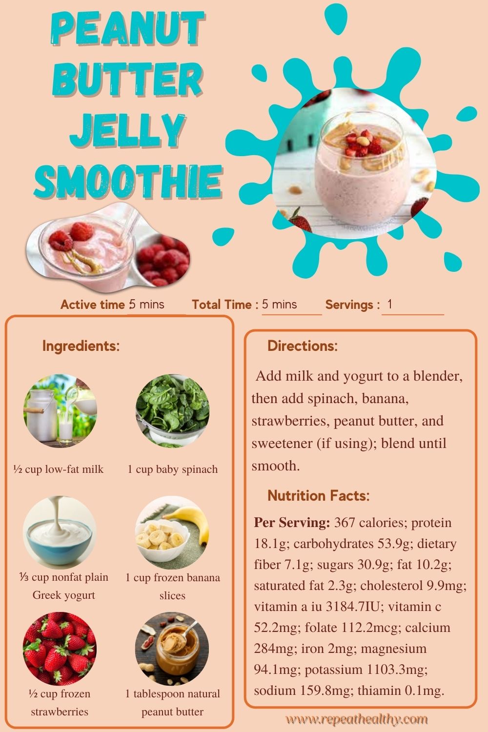 Peanut Butter Jelly Smoothie Recipe